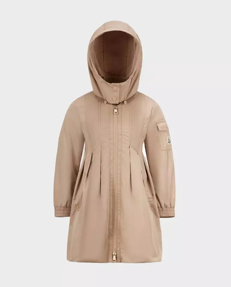 MONCLER KIDS Бежеве пальто Arild з логотипом