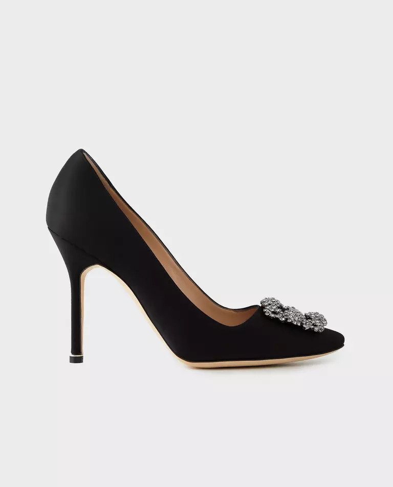 MANOLO BLAHNIK Черные шпильки Hangisi 10,5 см