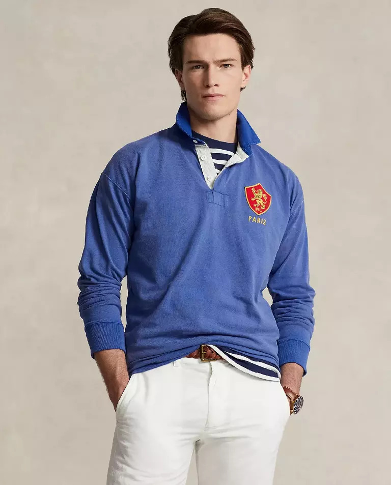 Футболка с хлопковым воротником RALPH LAUREN Classic Fit 