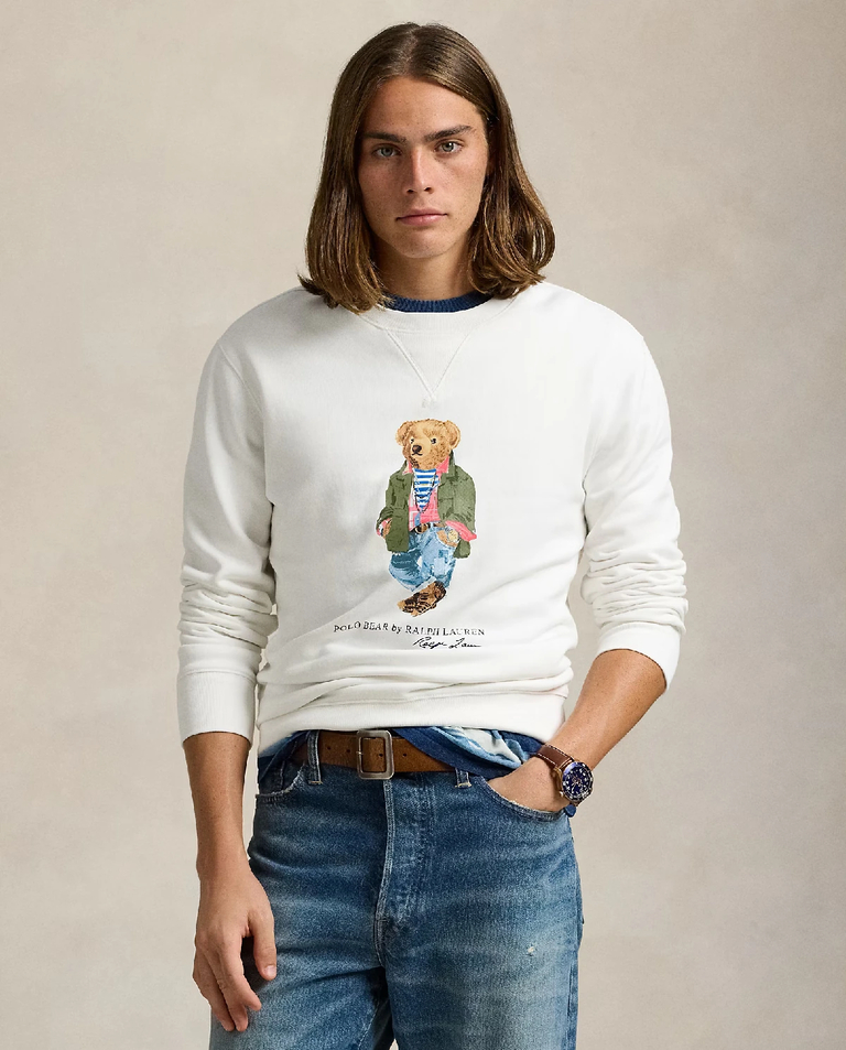 RALPH LAUREN Біла флісова толстовка Polo Bear