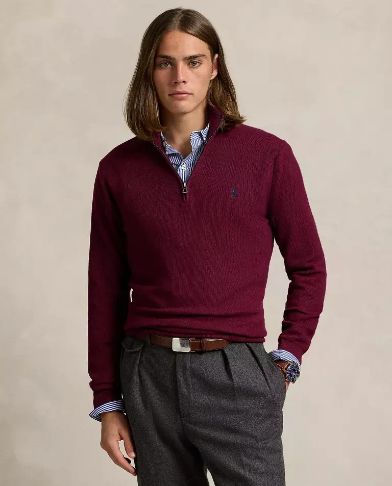 RALPH LAUREN Бордовий светр Regular Fit