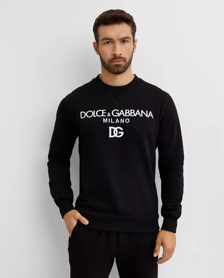 DOLCE & GABBANA Чорна толстовка з логотипом