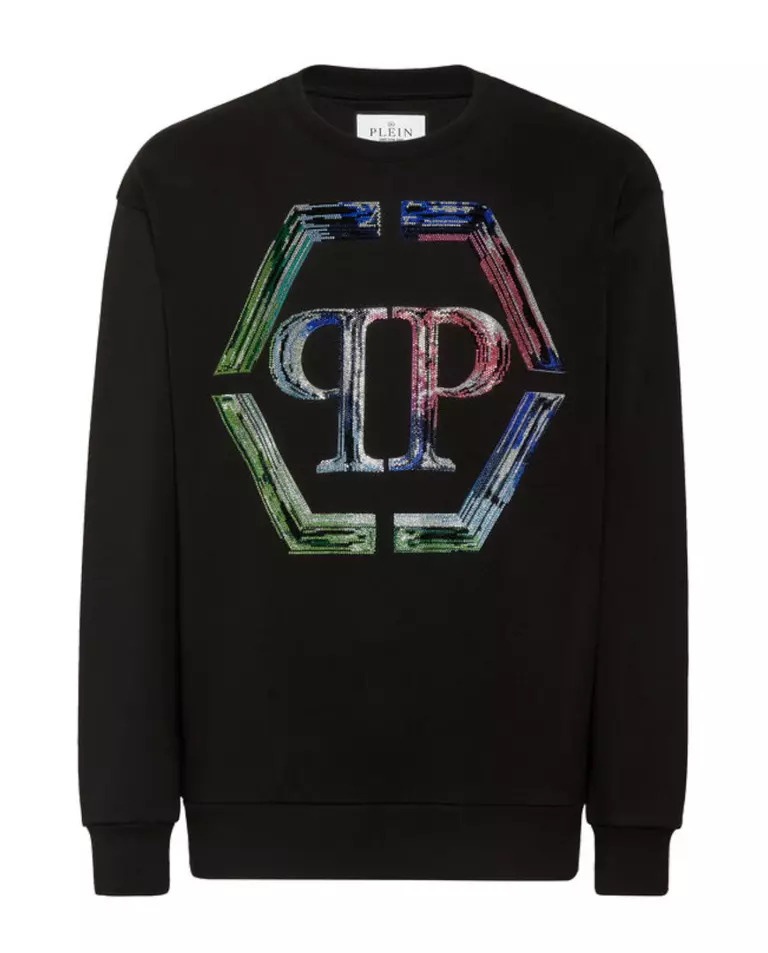 Классический черный свитшот Glass от Philipp Plein