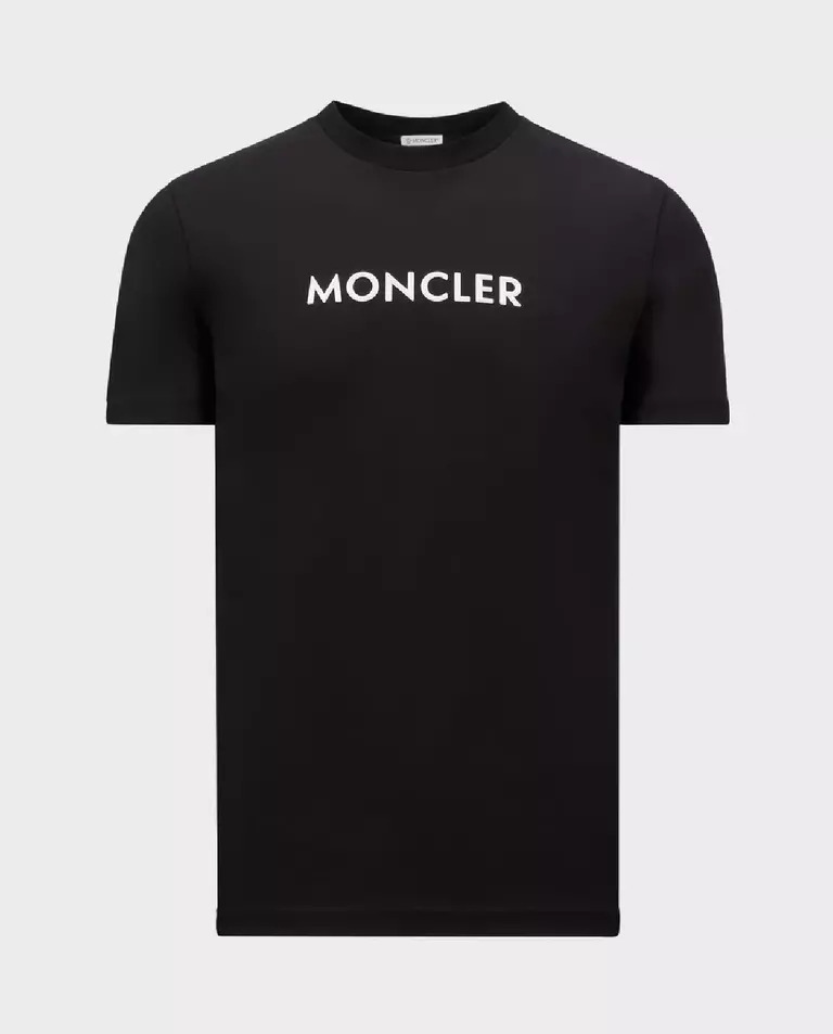 MONCLER Чорна футболка з логотипом