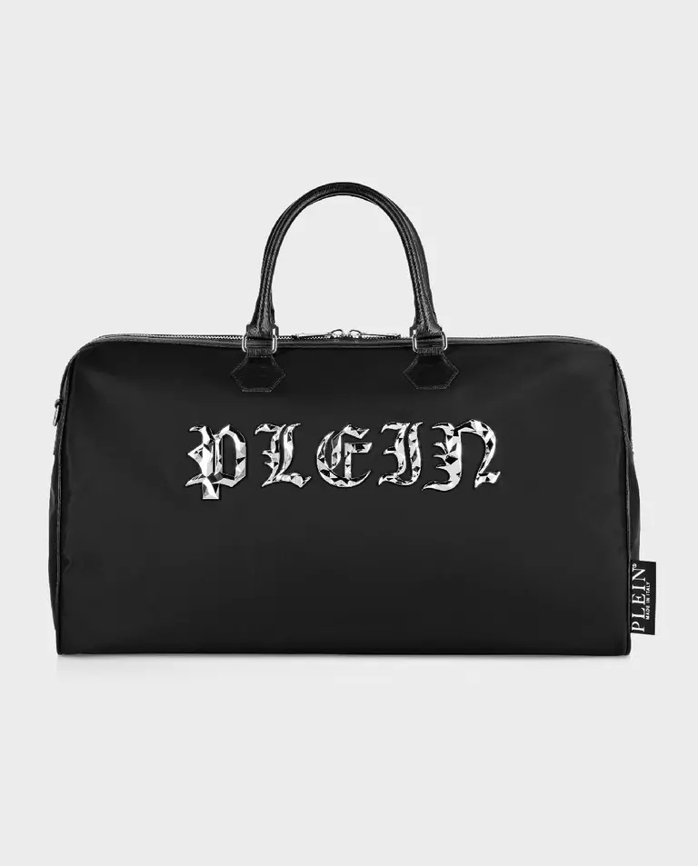 PHILIPP PLEIN Чорна дорожня сумка з монограмою