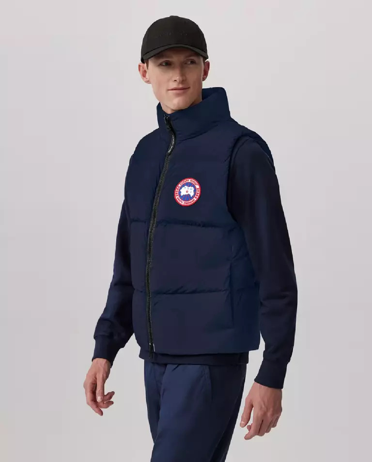 CANADA GOOSE темно-синий пуховый жилет Lawrence 