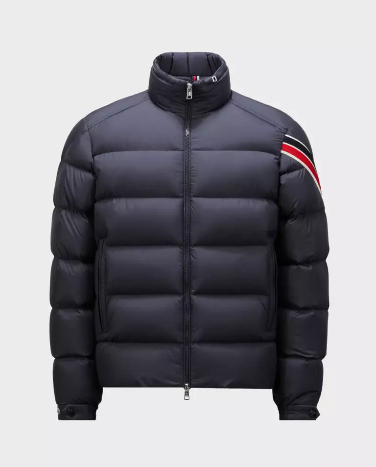 Темно-синя стьобана куртка MONCLER