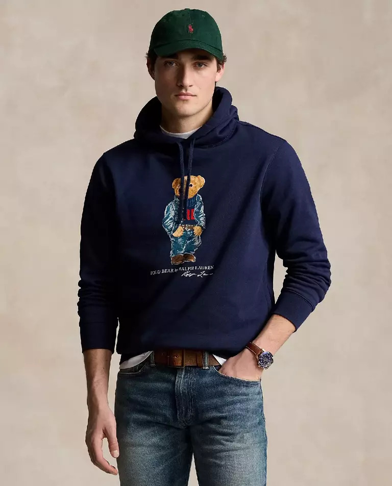 RALPH LAUREN Темно-синяя флисовая толстовка Polo Bear 