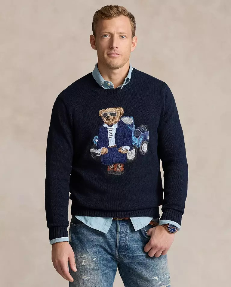 RALPH LAUREN Темно-синій джемпер Polo Bear