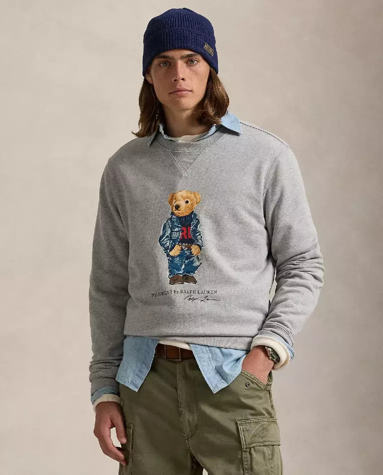 RALPH LAUREN Серая флисовая толстовка Polo Bear 