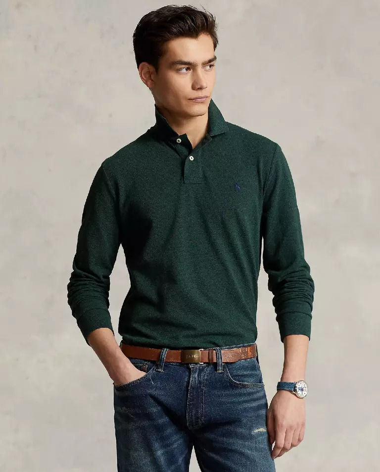 Блузка-поло RALPH LAUREN Green Custom Slim Fit 