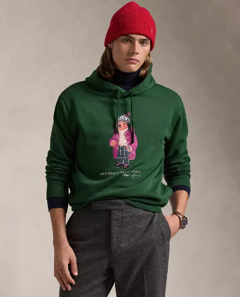 RALPH LAUREN Зеленая флисовая толстовка Polo Bear 