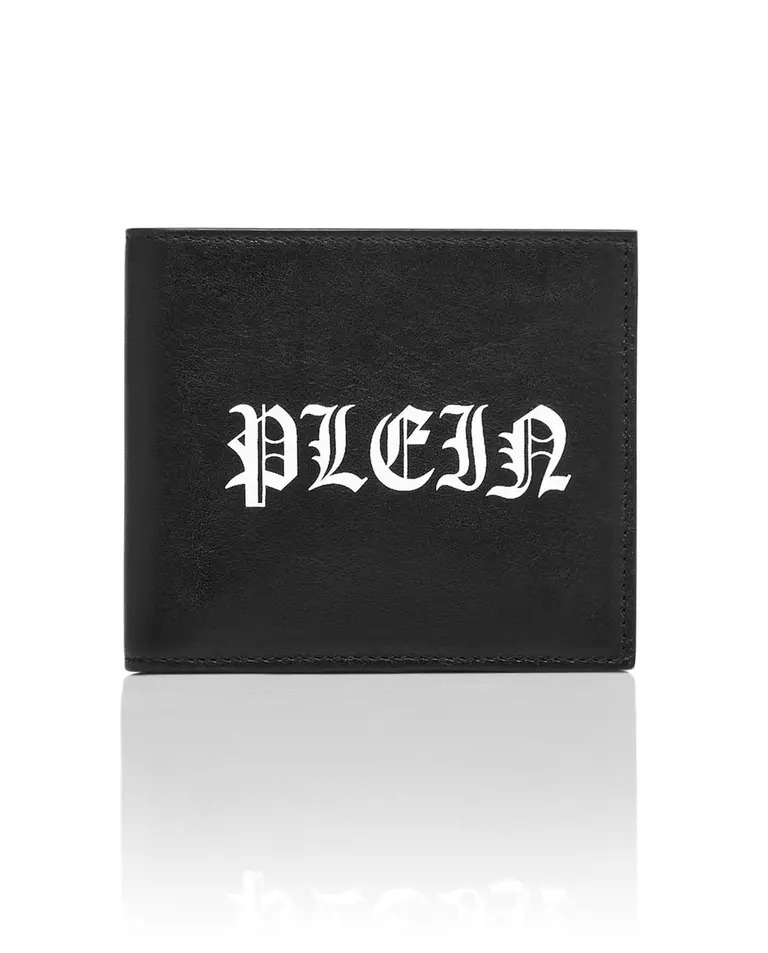 PHILIPP PLEIN Чорний шкіряний гаманець Gothic розмір ONE SIZE