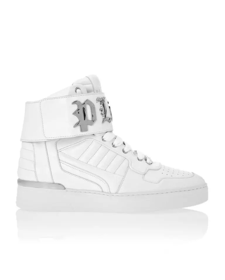 Білі стильні кросівки Hi-Top від Philipp Plein білого кольору