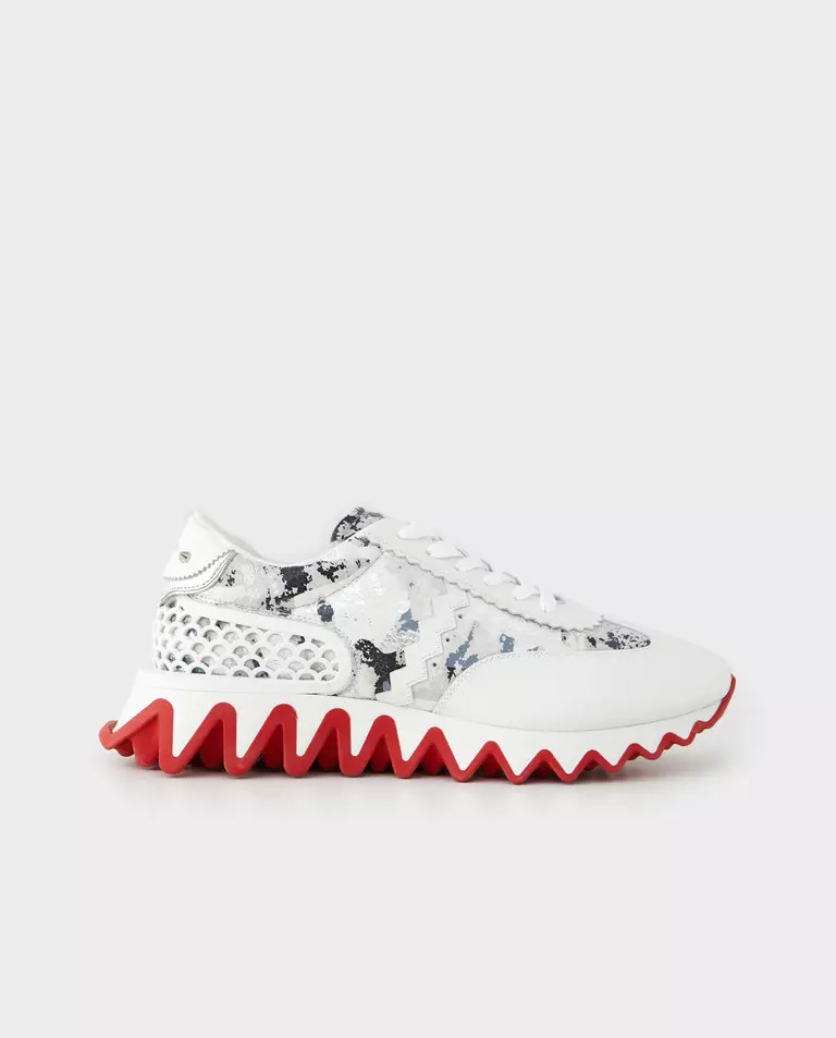 CHRISTIAN LOUBOUTIN Белые плоские кроссовки Loubishark