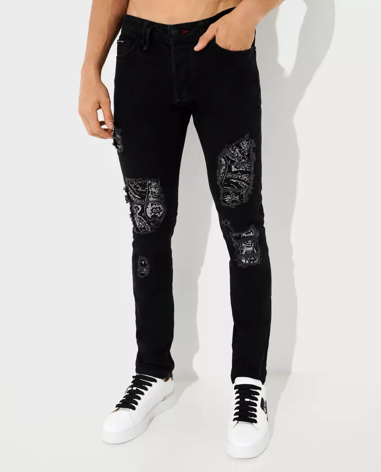 Чорні джинси Paisley Super Straight від PHILIPP PLEIN