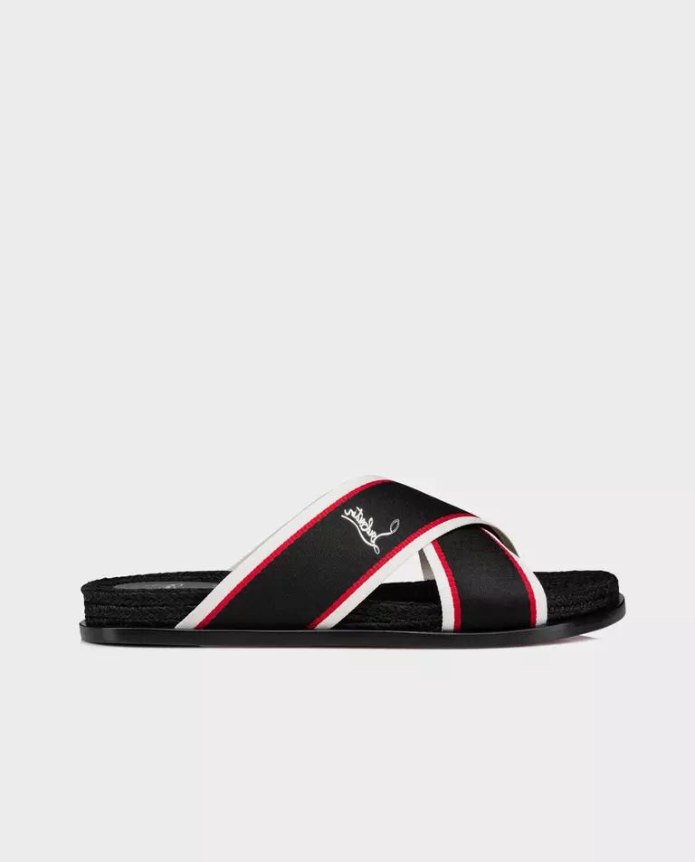 Шлепанцы CHRISTIAN LOUBOUTIN Black Cross Flat