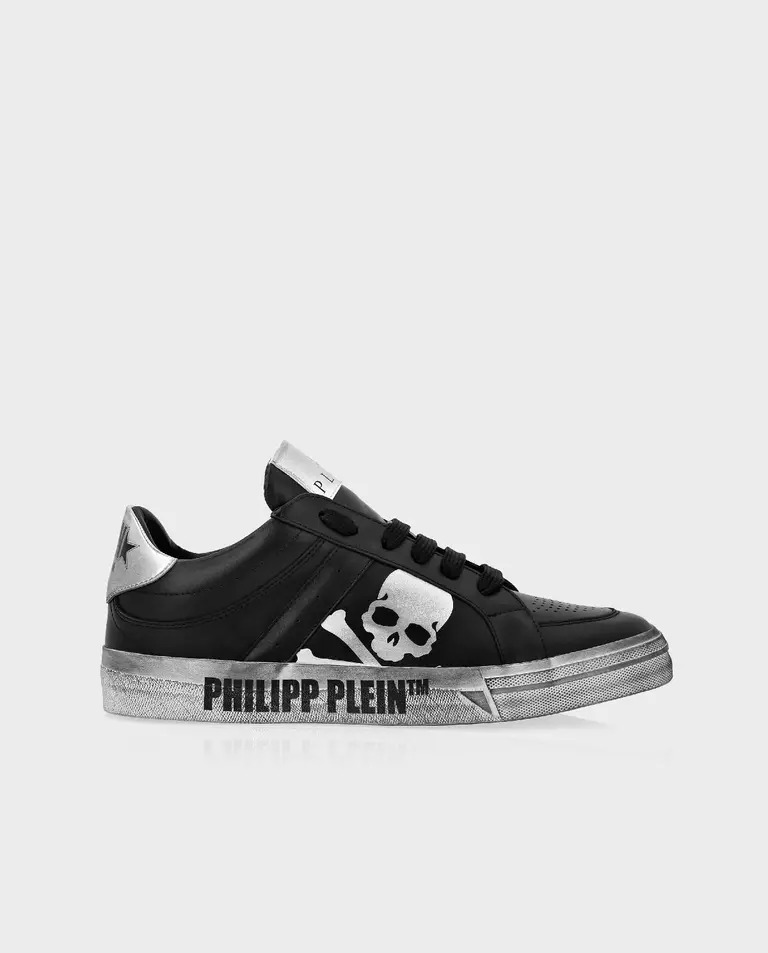 PHILIPP PLEIN Чорні кросівки Lo-Top Skull & Bones