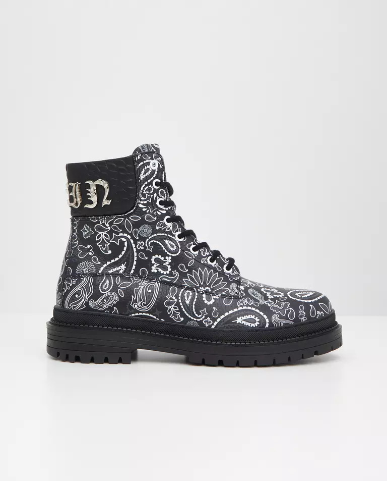 PHILIPP PLEIN Черные тапочки в стиле Paisley