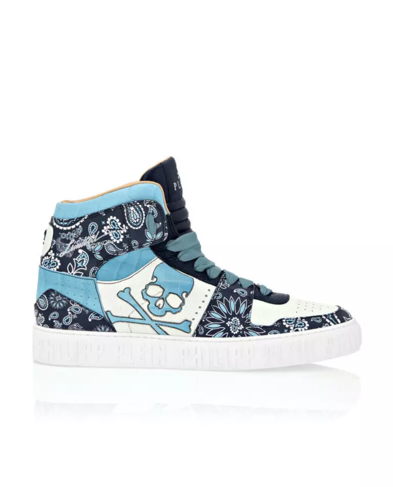 Сині кросівки PHILIPP PLEIN Hi-Top з візерунком 