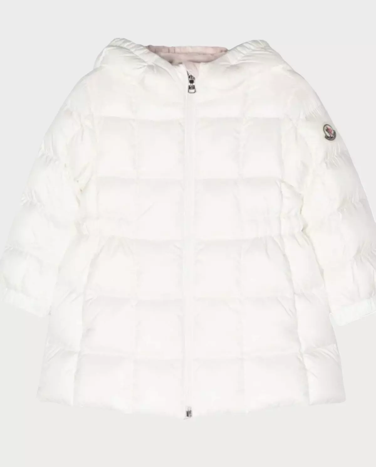 MONCLER KIDS Белая пуховая куртка с логотипом 0-3 года 