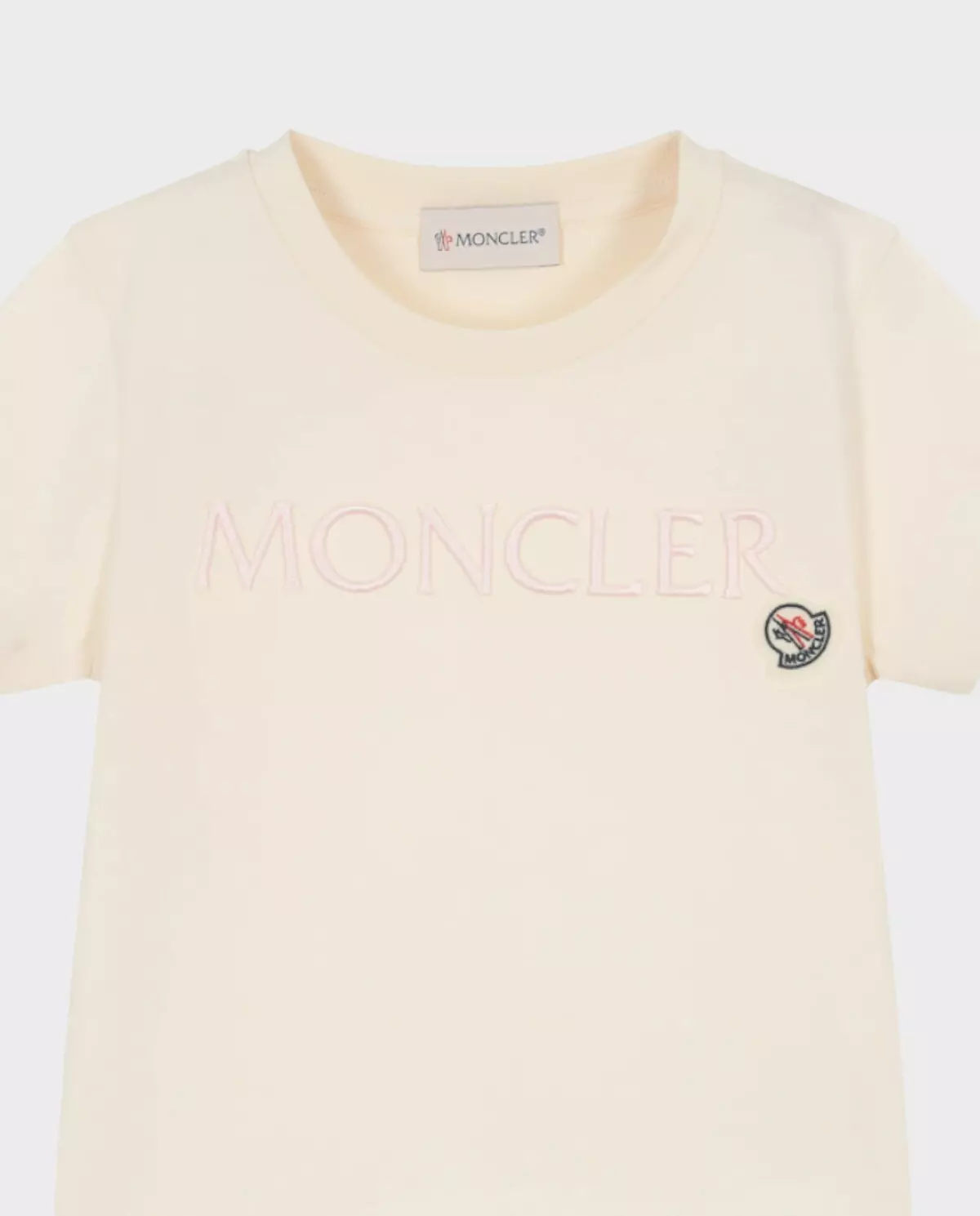 MONCLER KIDS Кремова футболка з логотипом