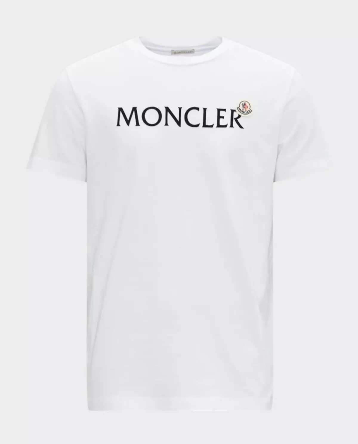 MONCLER Хлопковая белая футболка с логотипом  