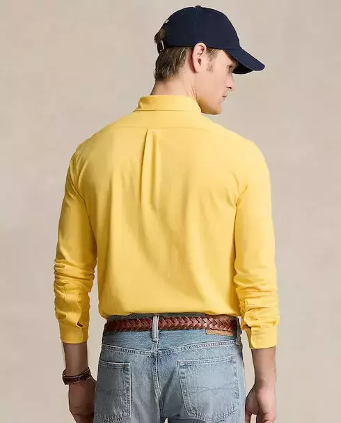 Желтая хлопковая рубашка Regular Fit от RALPH LAUREN 