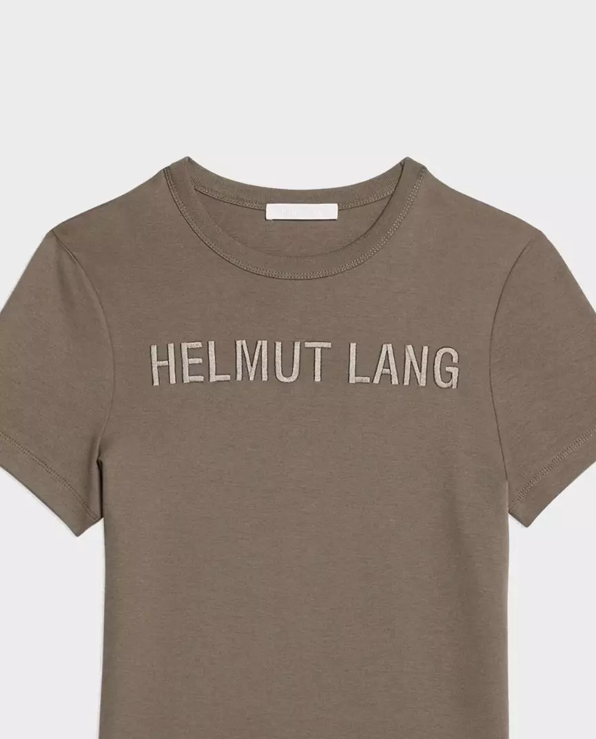 Футболка HELMUT LANG кольору хакі з логотипом