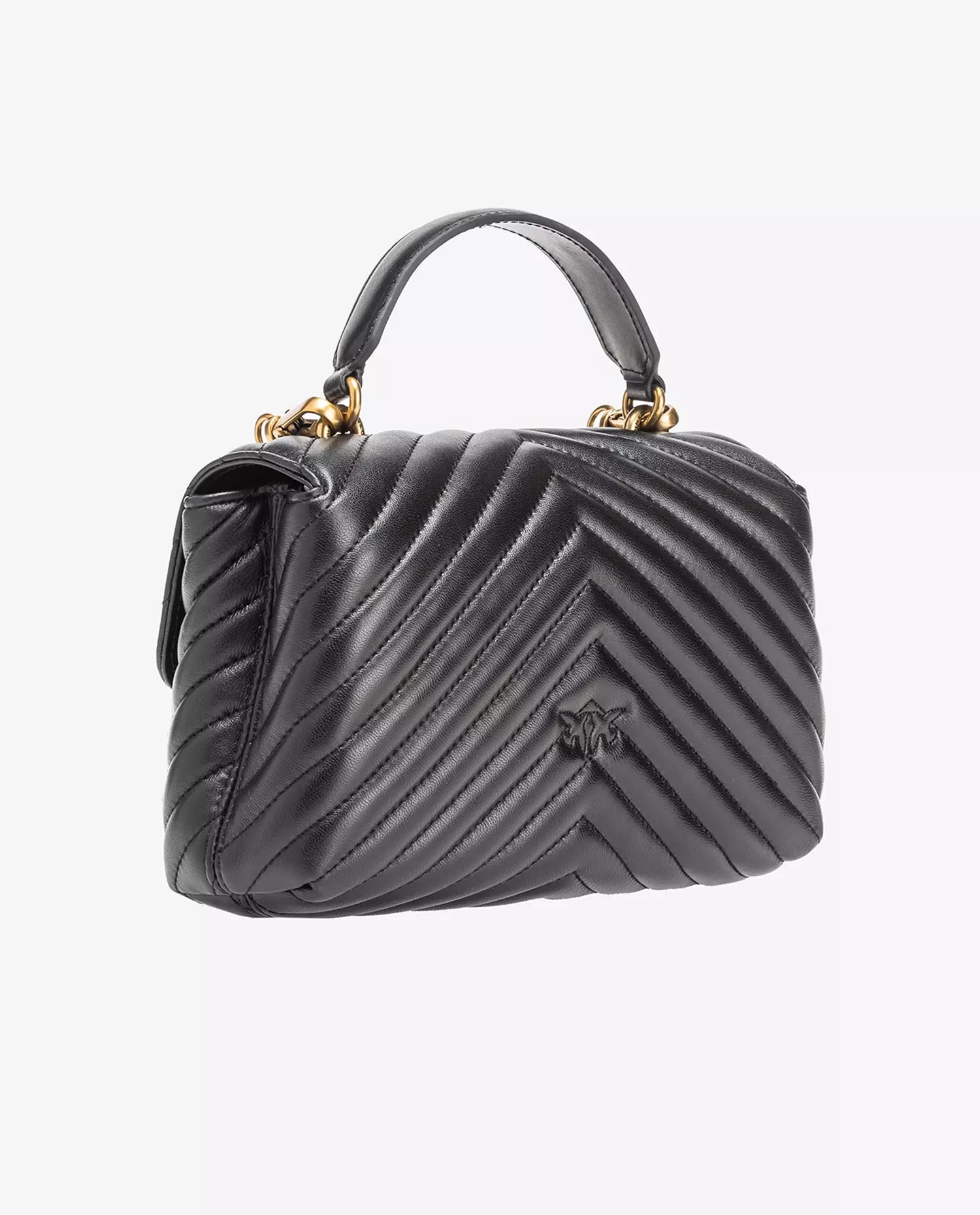 PINKO Чорна міні сумочка Lady Love Puff Puff Chevron