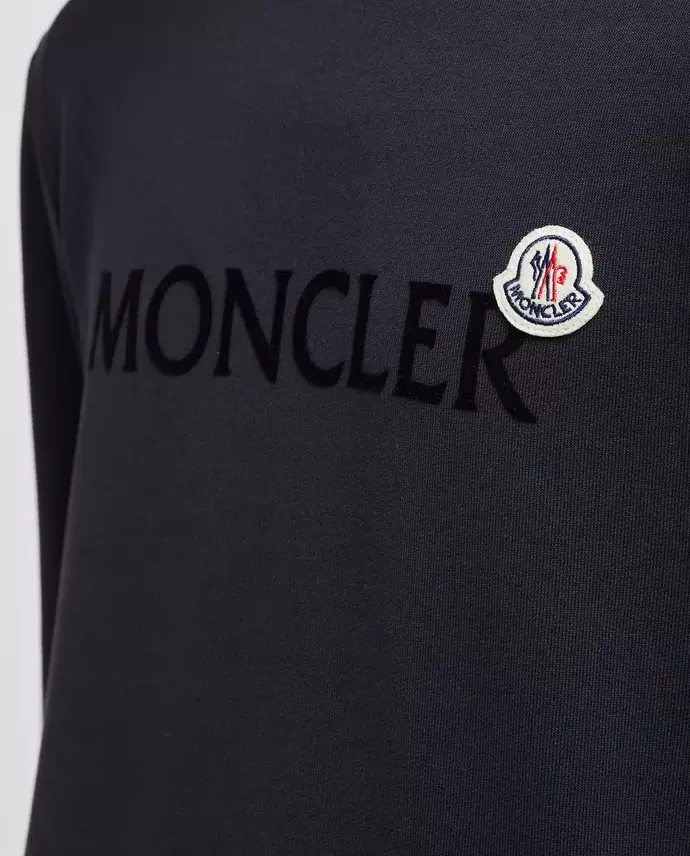 MONCLER Бавовняна темно-синя толстовка з логотипом