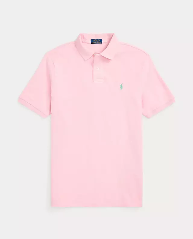 RALPH LAUREN Рожева сорочка-поло з логотипом Slim Fit