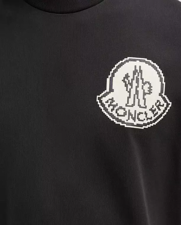 MONCLER Графітова футболка з бавовни