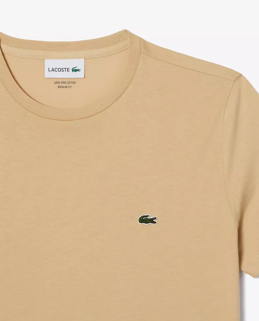 LACOSTE Бежева футболка з логотипом