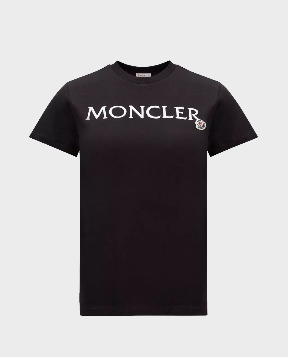 MONCLER Бавовняна чорна футболка з логотипом