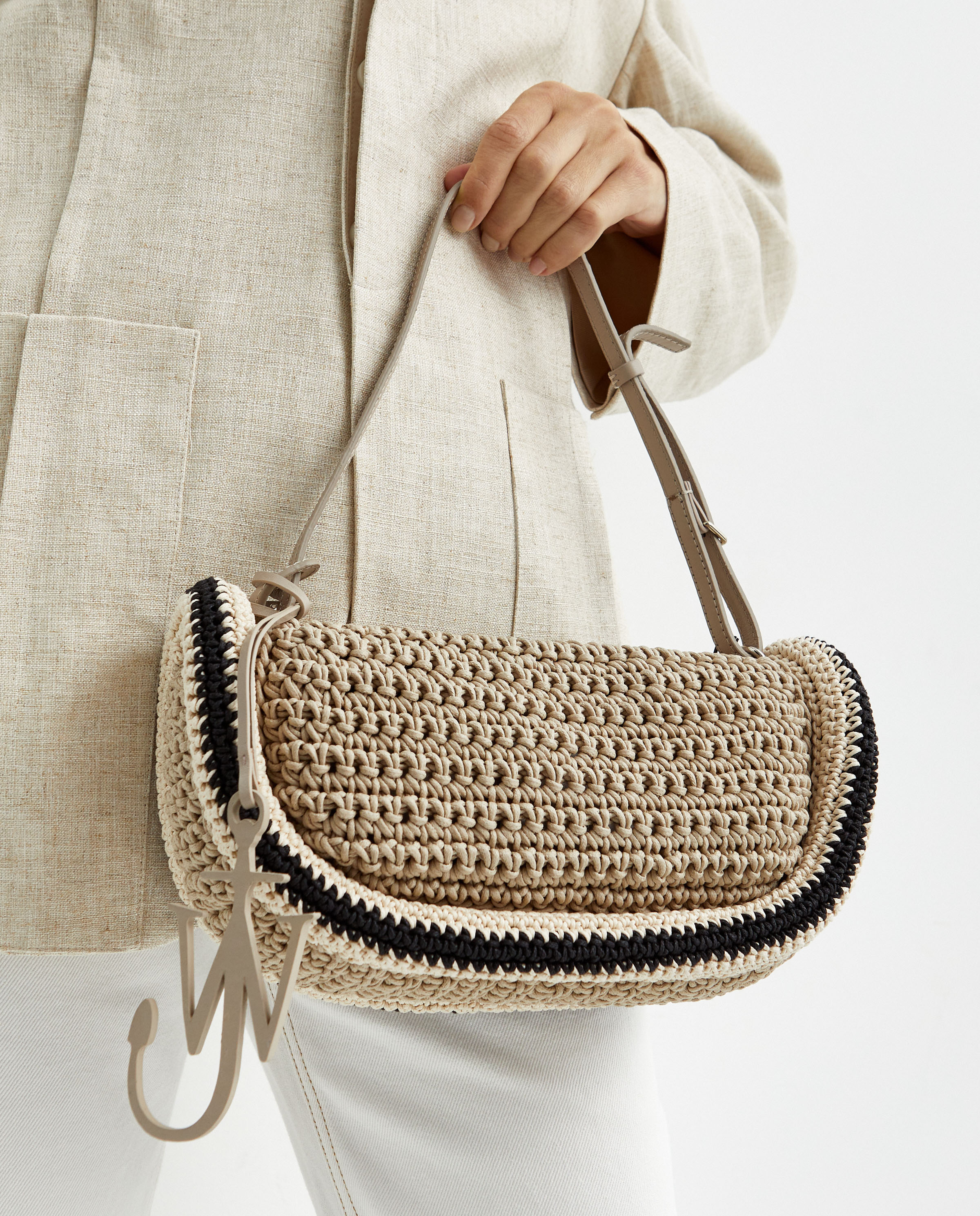 JW ANDERSON Бежева сумка Bumper-15 Crochet Shoulder Bag