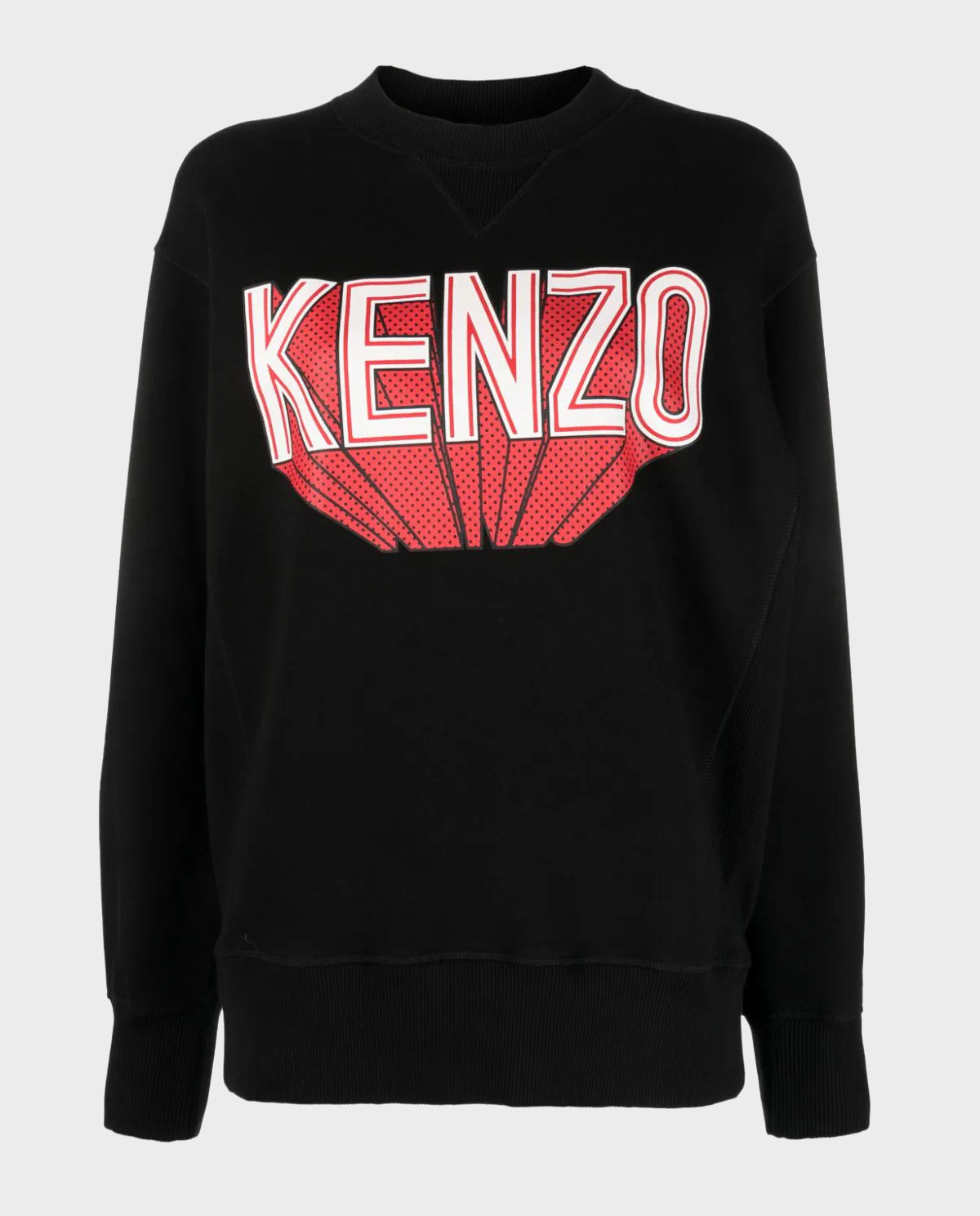 KENZO Черная толстовка из хлопка с принтом 