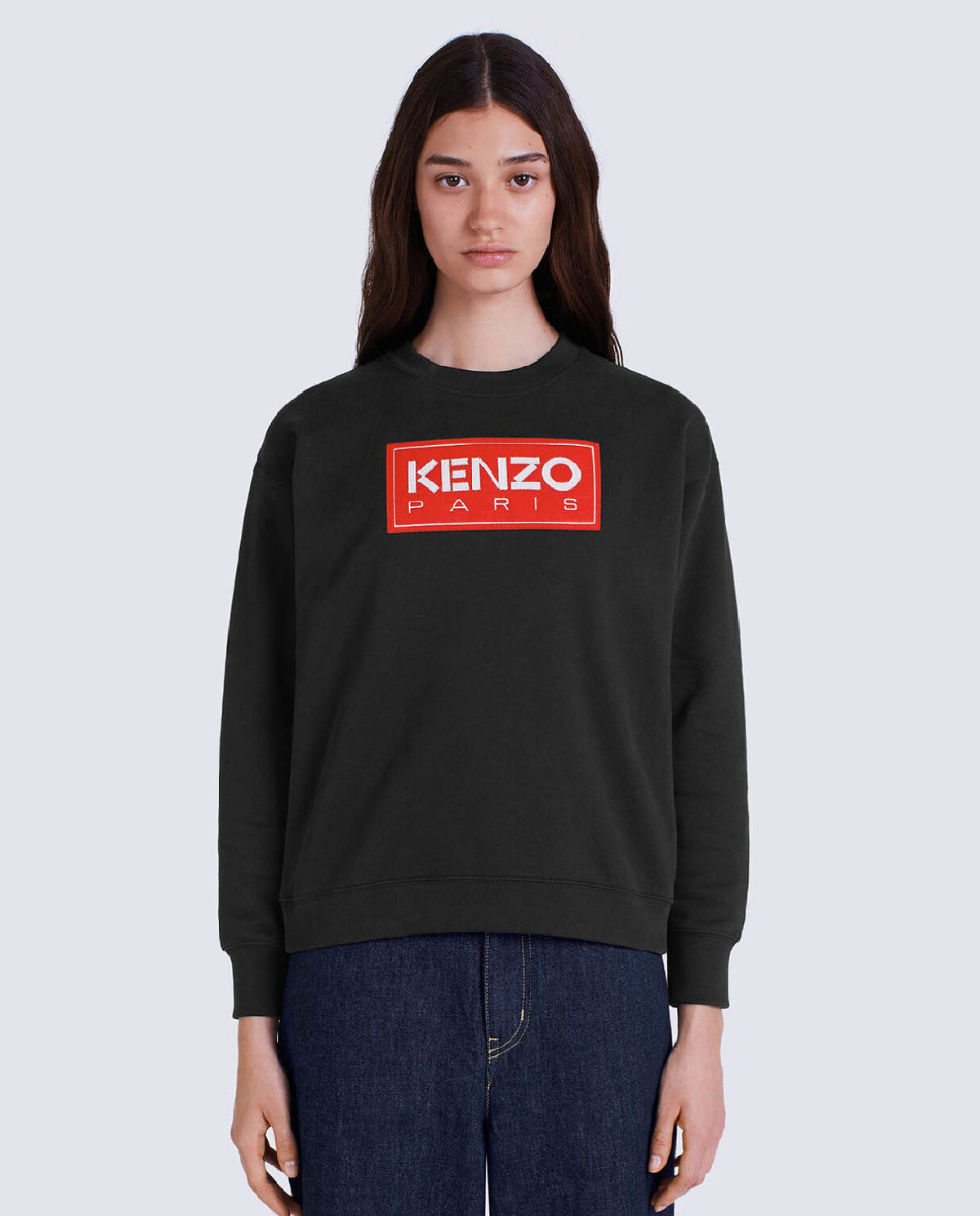 Бавовняний чорний світшот з логотипом KENZO