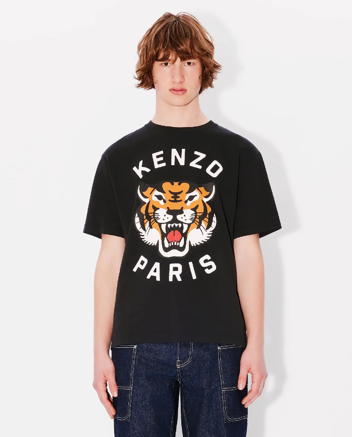 KENZO Черная футболка Lucky Tiger 