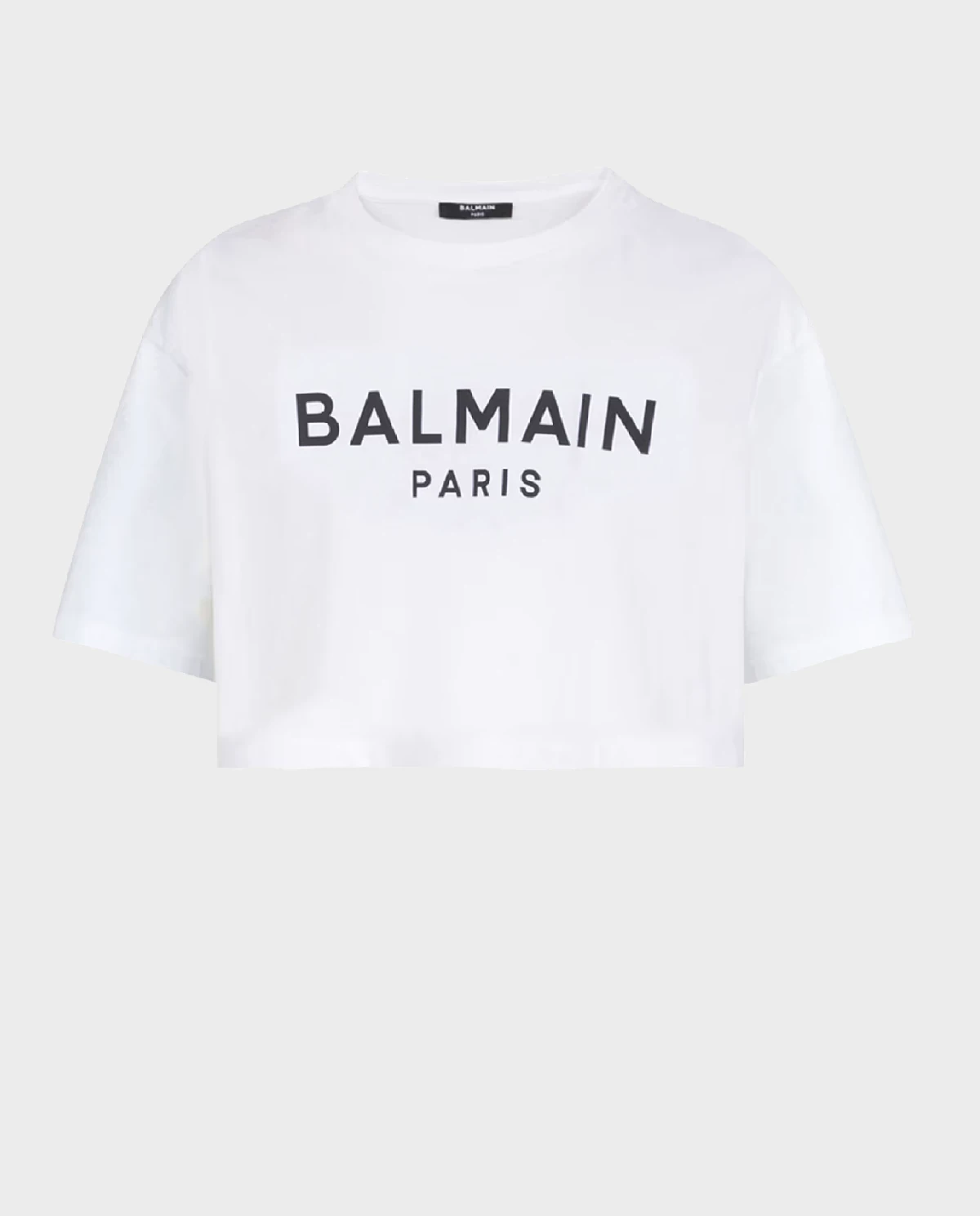 BALMAIN Білий кроп-топ з логотипом