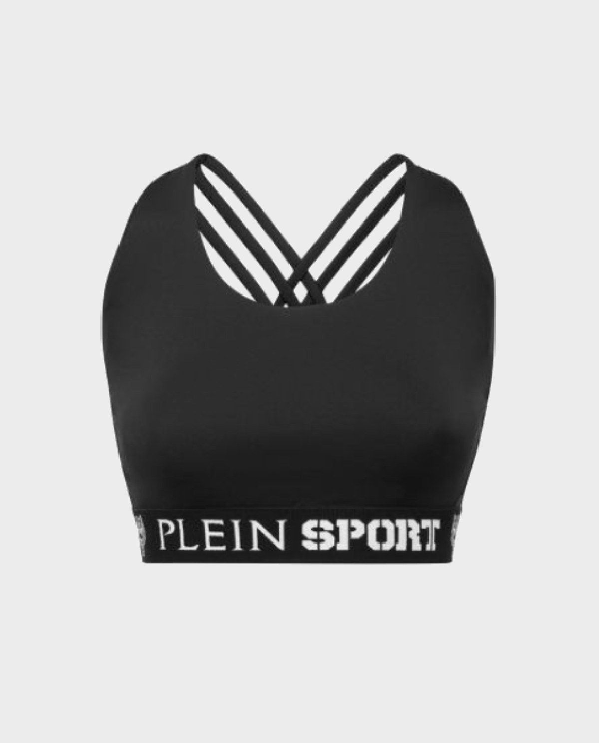 PLEIN SPORT Чорний топ із логотипом