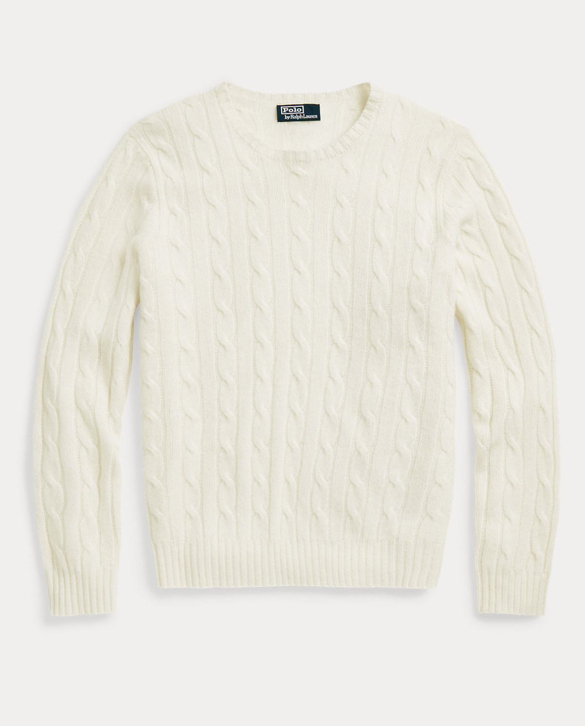 Белый клетчатый джемпер RALPH LAUREN Cashmere 