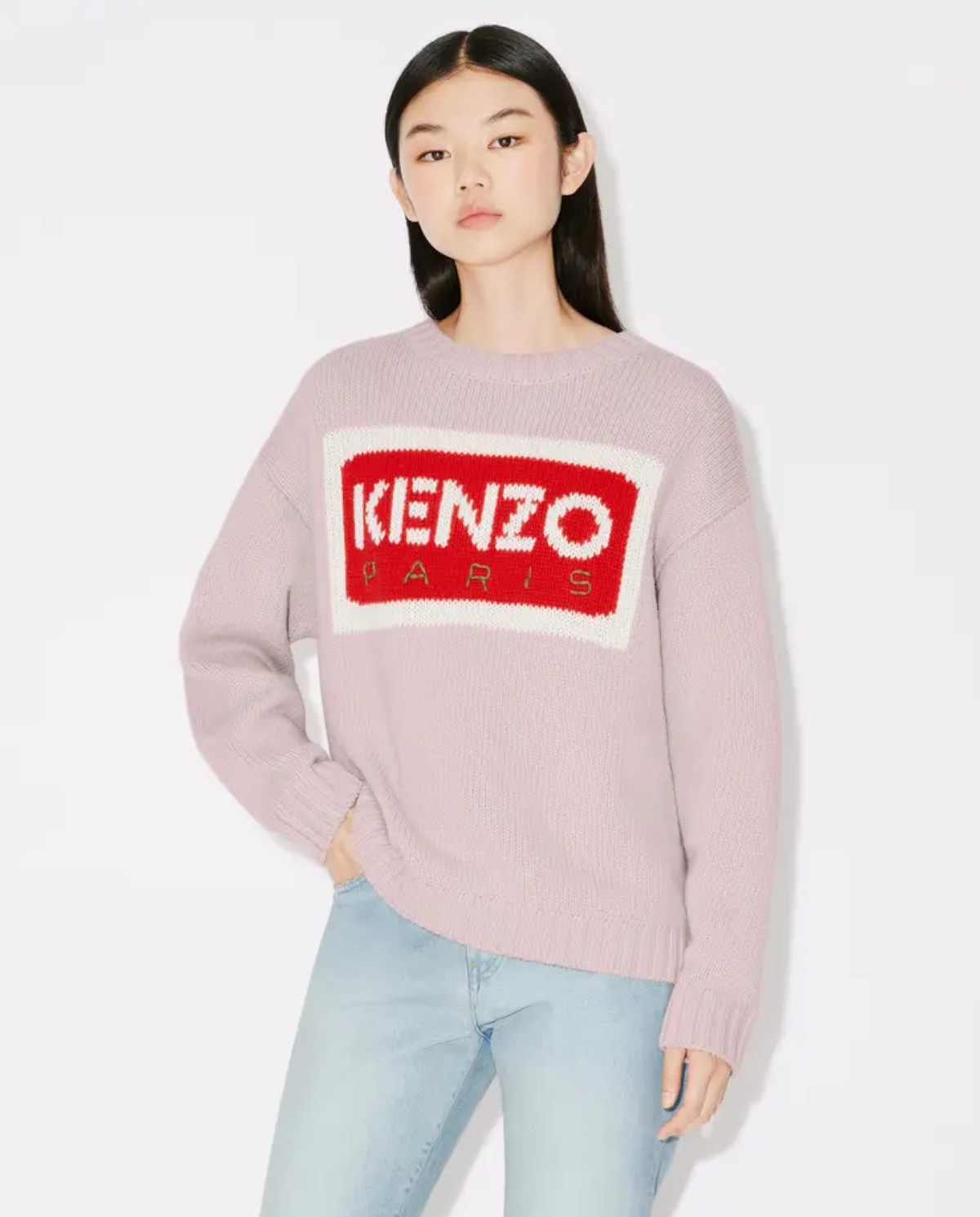 Розовый шерстяной джемпер KENZO 