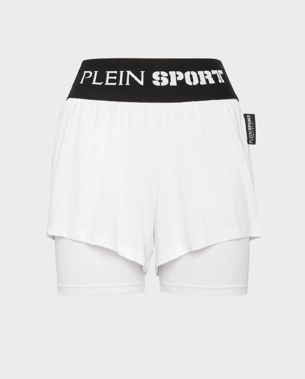 PLEIN SPORT Білі шорти з логотипом