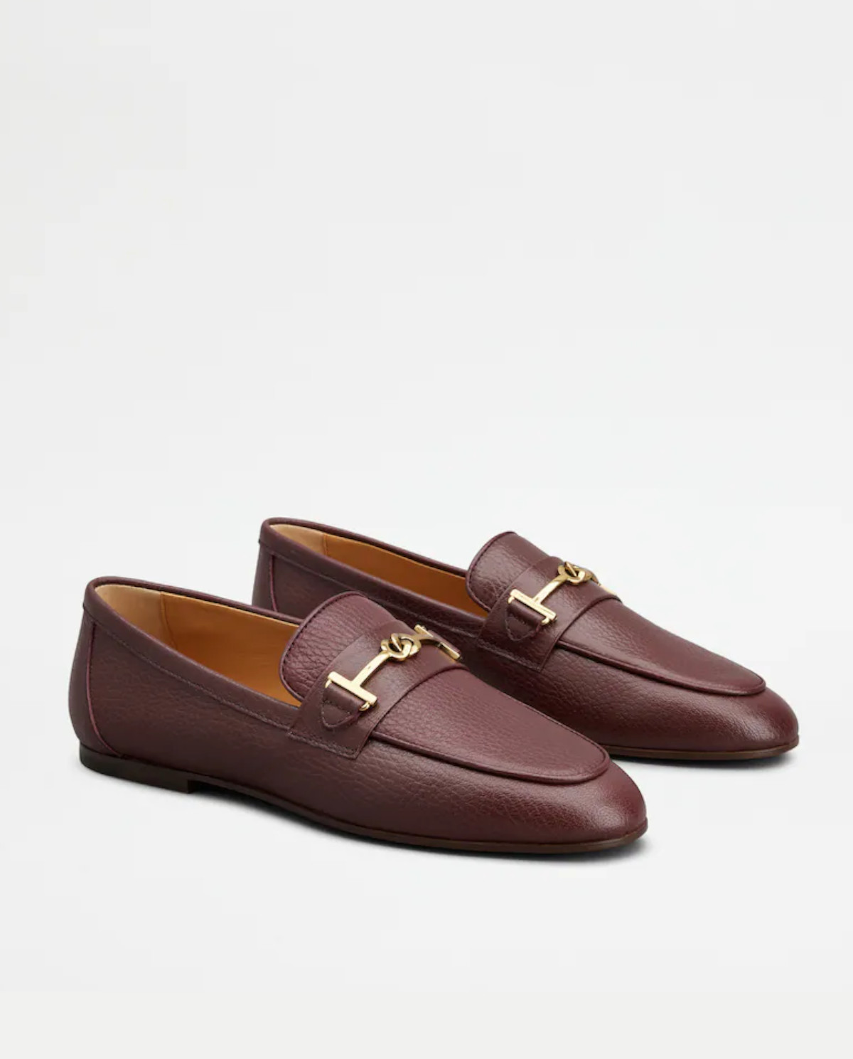 Бордові шкіряні мокасини TOD'S