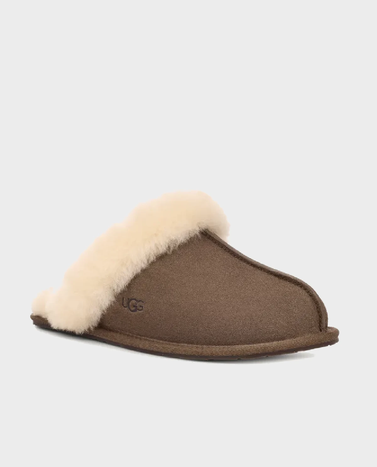 Коричневі шкіряні шльопанці UGG Scuffette II