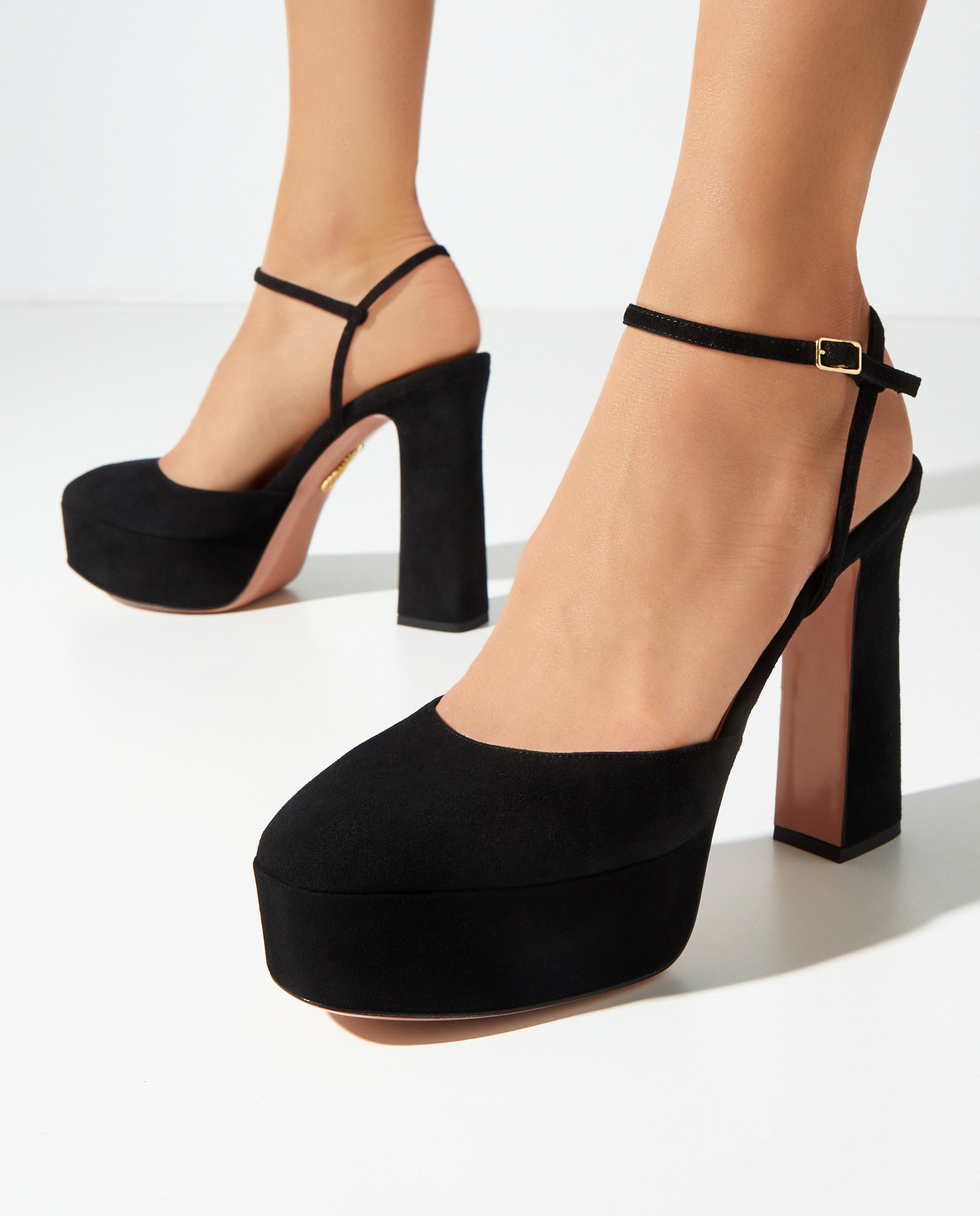 AQUAZZURA Черные насосы на платформе Groove 12 см 