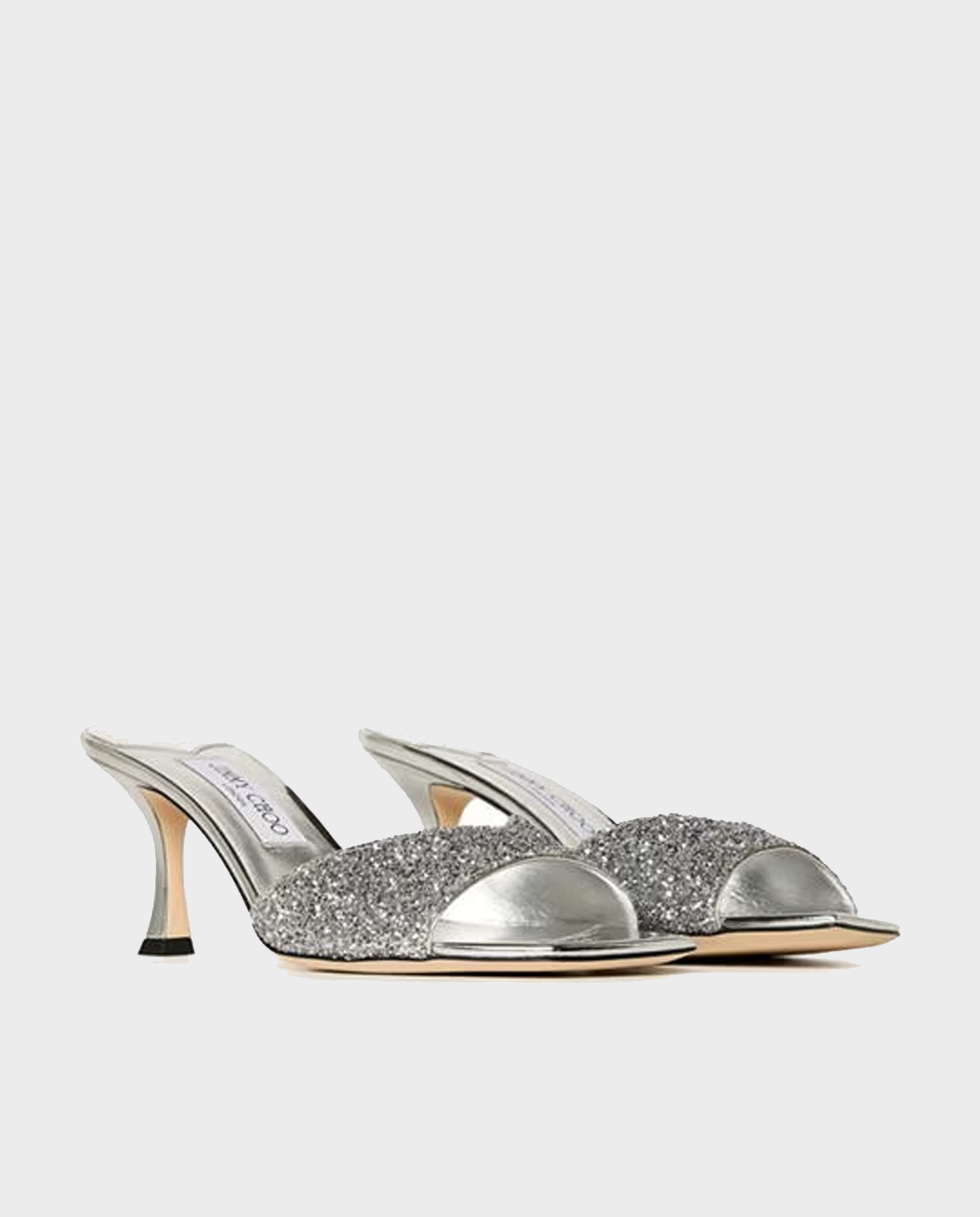 Шлепанцы на каблуке JIMMY CHOO Metallic Skye 