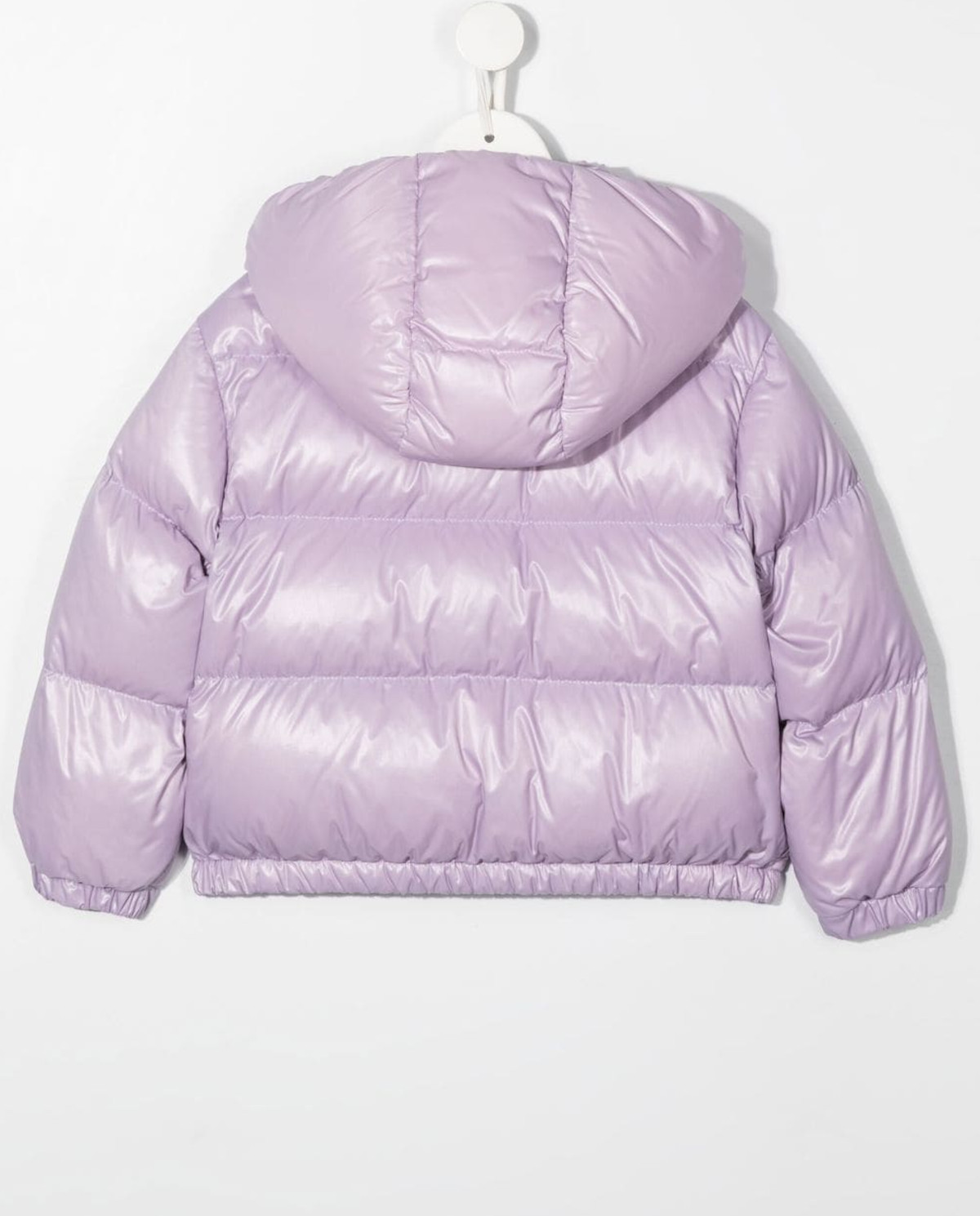 Фіолетова стьобана куртка MONCLER KIDS з логотипом 4-14 років