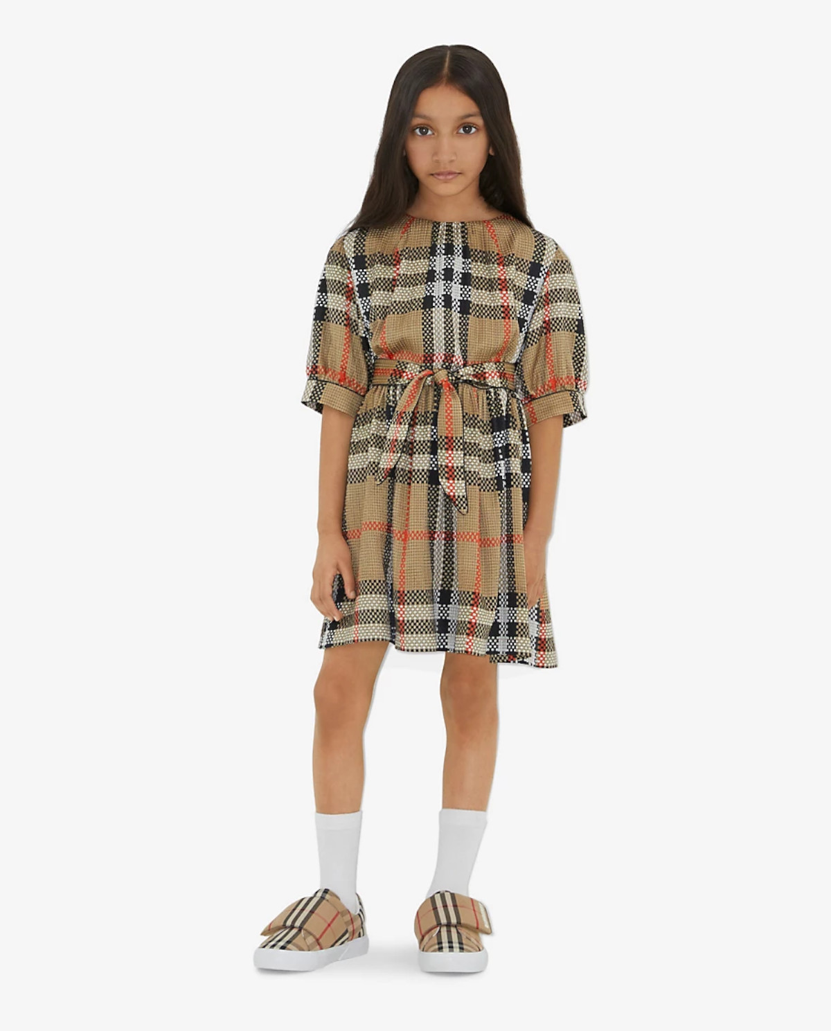 BURBERRY CHILDREN Шовкова сукня в клітинку 4-12 років